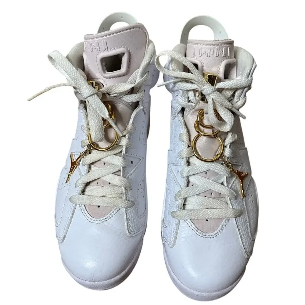 Nike Air Jordan Women’s 6 Retro Gold Hoops DH9696-100 Size 8